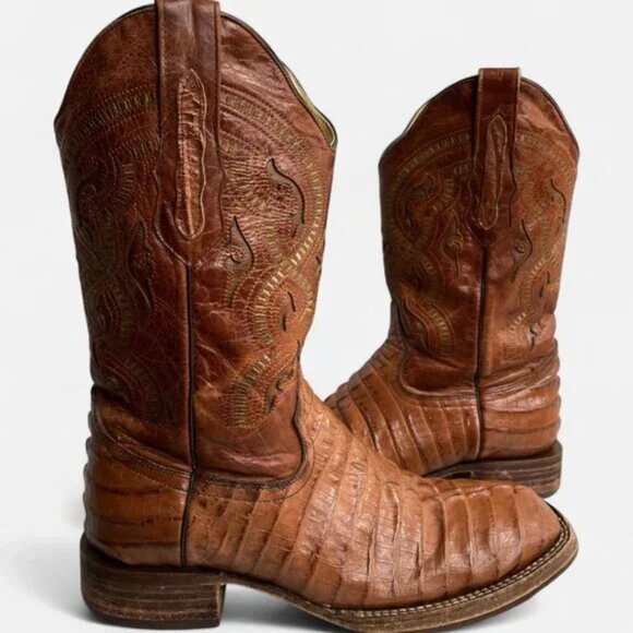 El Herrado Alligator Crocodile Western Cowboy Boots 9.5 - Picture 1 of 13